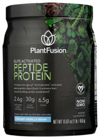PLANTFUSION: Elite Activated Peptide Protein Creamy Vanilla Bean, 15.87 oz