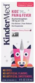 KINDERMED: Kids' Pain and Fever Oral Suspension Cherry Flavor, 4 fo