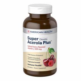 AMERICAN HEALTH: Super Acerola Plus Natural Vitamin C Chewable Berry 500 mg, 100 Count