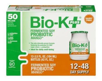 BIO K PLUS: Fermented Soy Probiotic Mango 12 Pack, 42 oz