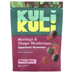 KULI KULI MO: Moringa and Chaga Mushroom Super Gummies Berry Flavor, 60 pc