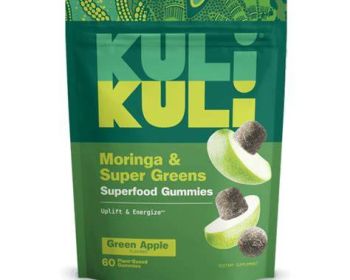 KULI KULI MO: Moringa and Leafy Green Super Gummies Green Apple Flavor, 60 pc