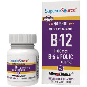 SUPERIOR SOURCE: B12 1000Mcg B6 2Mg Folic, 60 tb