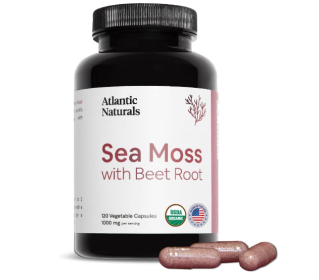 ATLANTIC NATURALS: Organic Sea Moss With Beet Root Capsules, 120 vc
