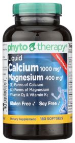 PHYTO THERAPY: Liquid Calcium With Magnesium, 180 sg