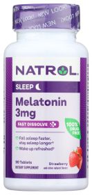 NATROL: Melatonin Fast Dissolve Strawberry Tablets 3mg, 90 tb